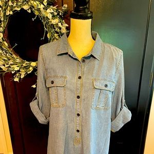 JCrew denim short sleeve shirt dress